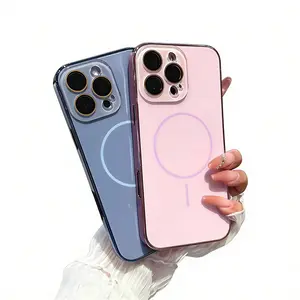 MagSafe Compatible Electroplated iPhone Case For IPhone 17/16/15/14/13/12/11 Pro Max/Pro/Plus/Air,  Full Camera Protection, TPU+PC Shockproof Phone Cover