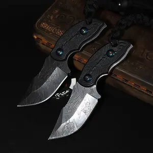 Portable pocket knife; high-hardness stainless steel outdoor camping knife; tactical fixed blade