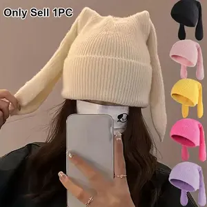A Women's Elasticated Rabbit-ear Winter Hat Valentine's Day Gift A Lightweight and Breathable Style, Suitable for Skiing and New Year Parties. Machine Washable for Warmth and Insulation.