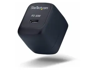 StarTech 30W USB-C Wall Charger Portable GaN Charger with USB Power Delivery Fast Charging - GaN - 5V/9V/15/20V - USB-C Charger - Black -  103NB-WALL-CHARGER