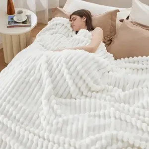 GentleSoft Cozy Blanket Queen - Patio Furniture Decor, Classic Stripe Pattern, Ideal for Bed, Couch, Travel, Camping, All Seasons, Home Bedroom Decor