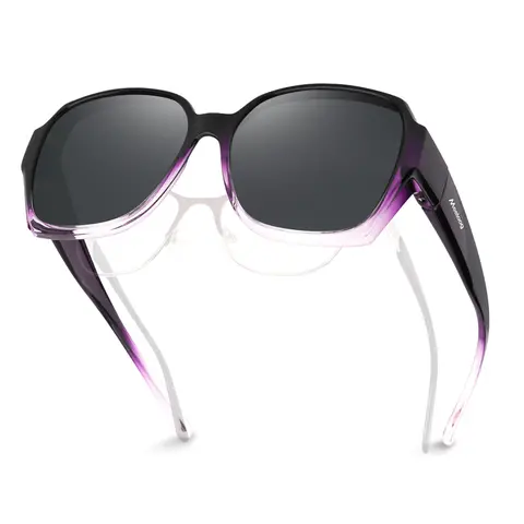 Meeloog High Quality Polarized Fit-Over Sunglasses - Women's Square Oversized Jumbo Crossover TR90 Frames, Lightweight Durable TAC Lens, UV400 Eye Shield, ST2106, Unisex Accessory for Driving, Fit Over Glasses Gifting Complete Set, High Quality Sunglasses