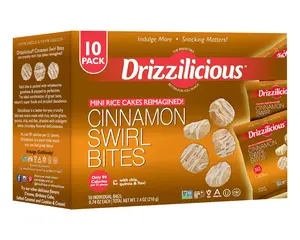 10 Pack - Drizzilicious Cinnamon Swirl Mini Rice Cakes 0.74 oz 10 Pack - Drizzilicious Cinnamon Swirl Mini Rice Cakes 0.74 oz
