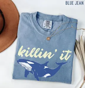 Comfort Colors 'Killin' It' Whale TShirt, Beach Day Orca Whale Whale Watching Tee