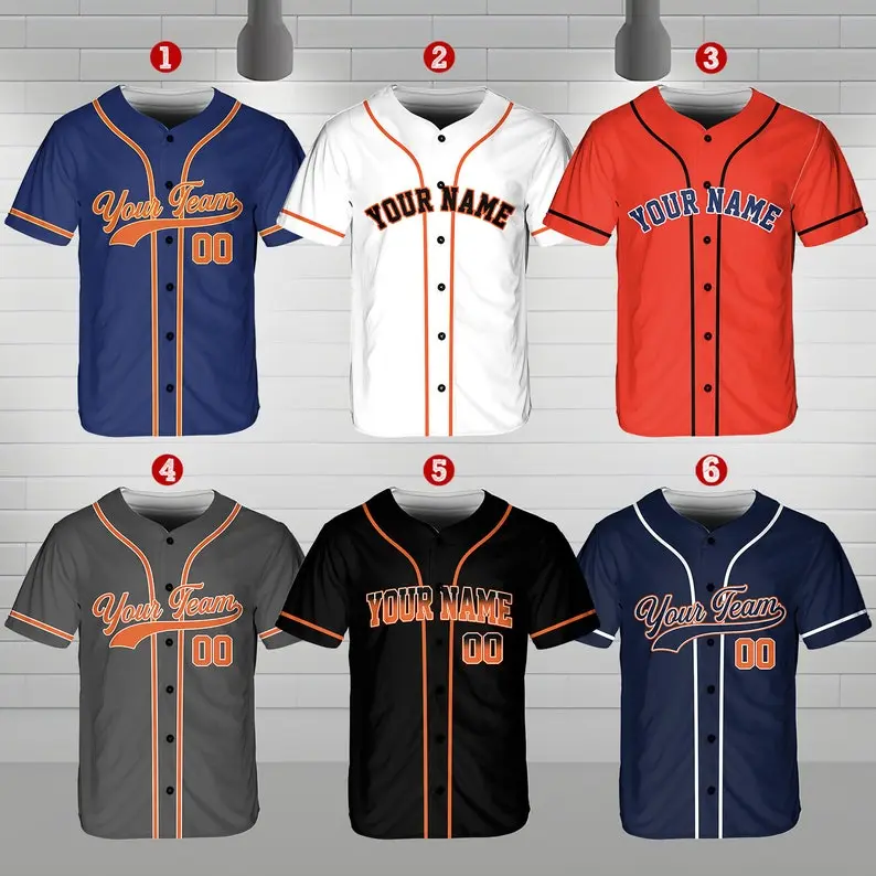 Personalized Team Name & Number Baseball Jersey, Custom Baseball Jersey, Baseball Team Uniform, Gift for Baseball Fans & Baseball Lovers
