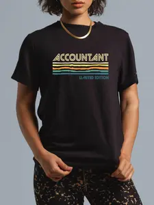 100% Cotton Unisex Accountant Limited Edition - Auditor Tax Analyst Bookkeeper T-Shirt, Black casual Fashion graphic tees for women