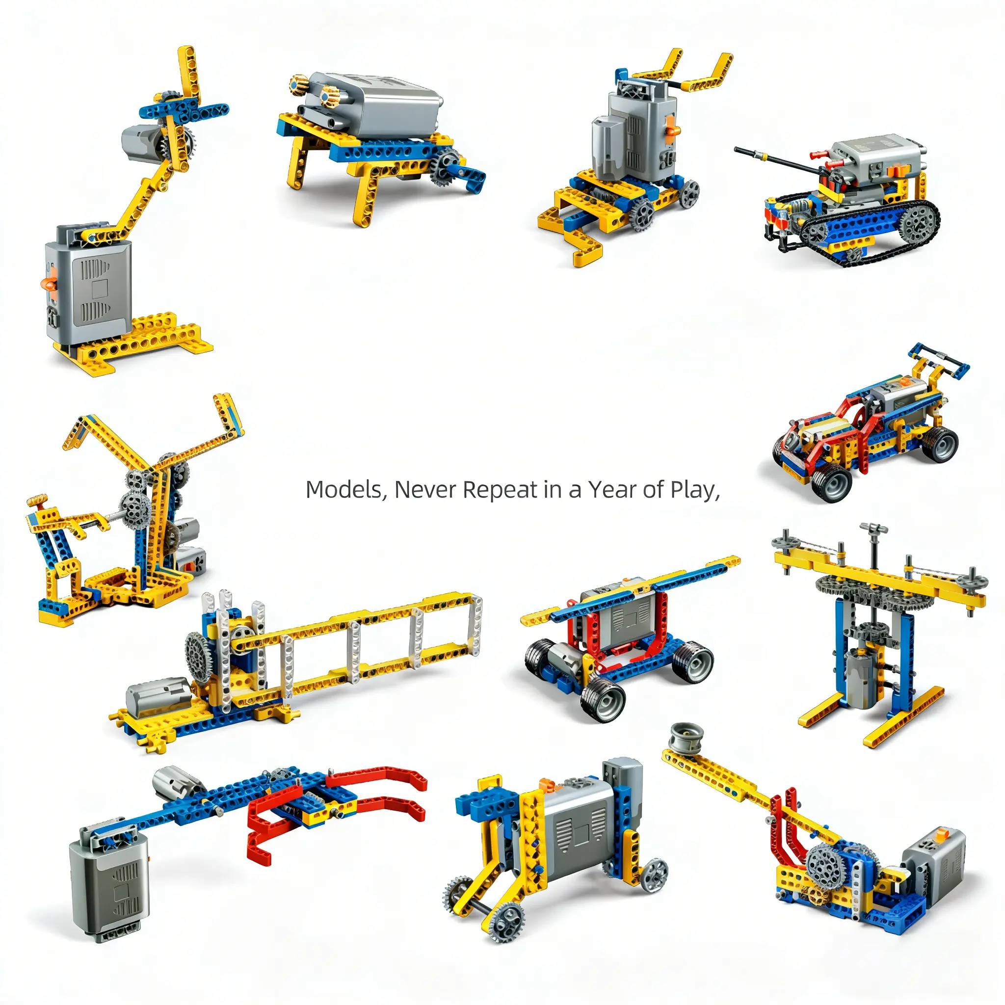 300+ Model Ideas STEM Engineering Building Set – Gear-Driven Mechanical Principles Kit with Level 1–2 Challenge Book, Screen-Free Construction Toy Gift for Boys Girls Kids 8–12