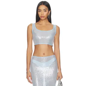 superdown Melie Sequin Top in Blue