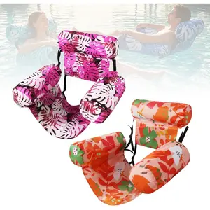 Inflatable Pool Float Chair, Blow Up Float for Adults Heavy Duty with Seat and Backrest, Floating Lounge Chair for Water, Beach, Lake, Comfortable Floaties for Summer Party