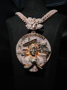 Personalized Hiphop Ice Diamond Premium Luxury Hiphop Pendant Hiphop Double sided 3D Iced Medal Talisman VVS Customized Pendant, Personalized Premium Pendant Style, Father's Day and Mother's Day Luxury Birthday Gift, Anniversary Gift
