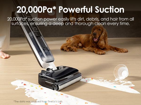 Tineco Floor ONE S6 Master Wet Dry Vacuum Cleaner, 20kPa Suction Vacuum Mop with Dual-Edge Cleaning, 45 Min Runtime (Quite Mode), 185°F Flashdry, 4inch Ultra-Slim