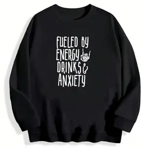 Trendy Retro Skeleton Long Sleeve Sweatshirt for Energy Drink Fans with Anxiety