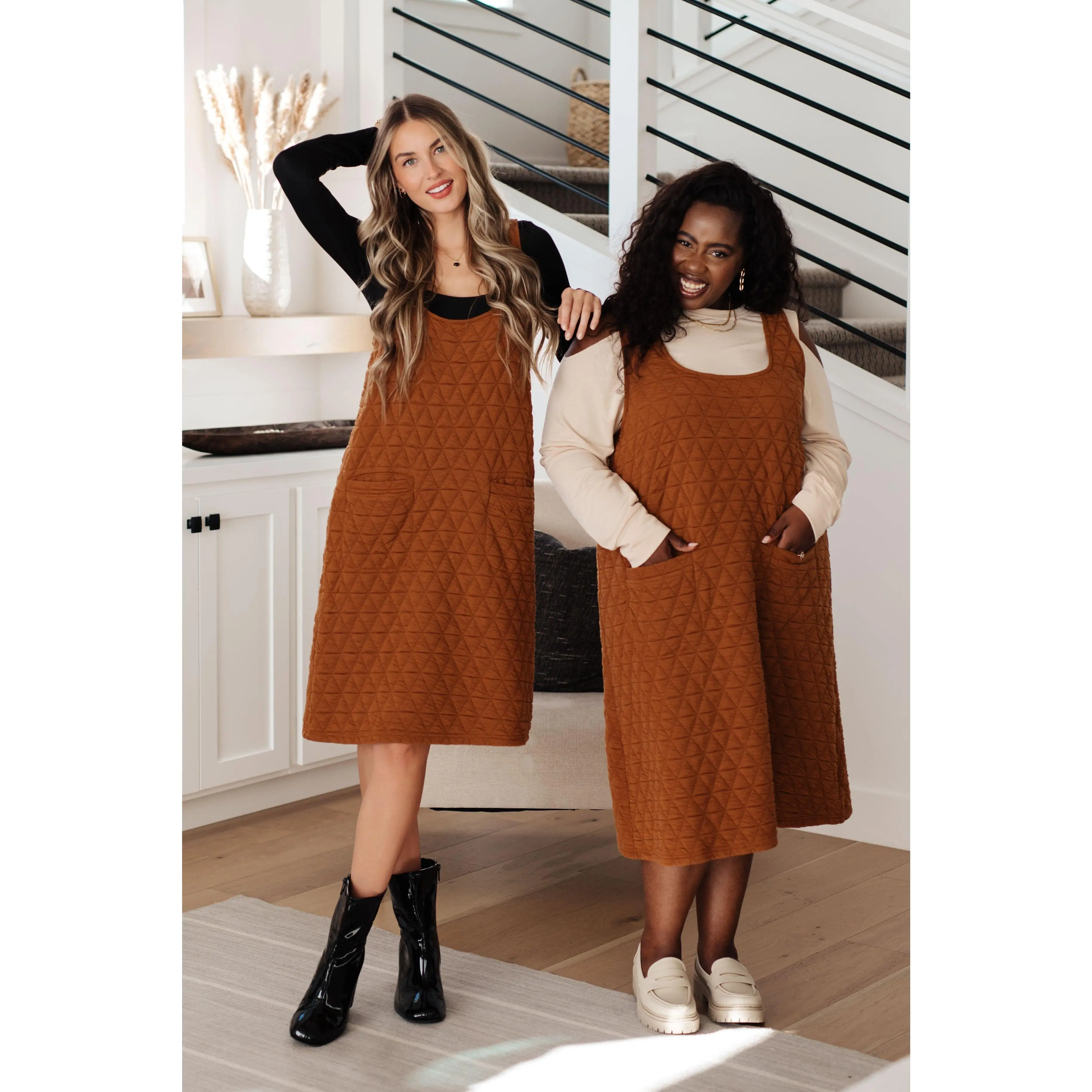 Free Falling Quilted Midi Dress