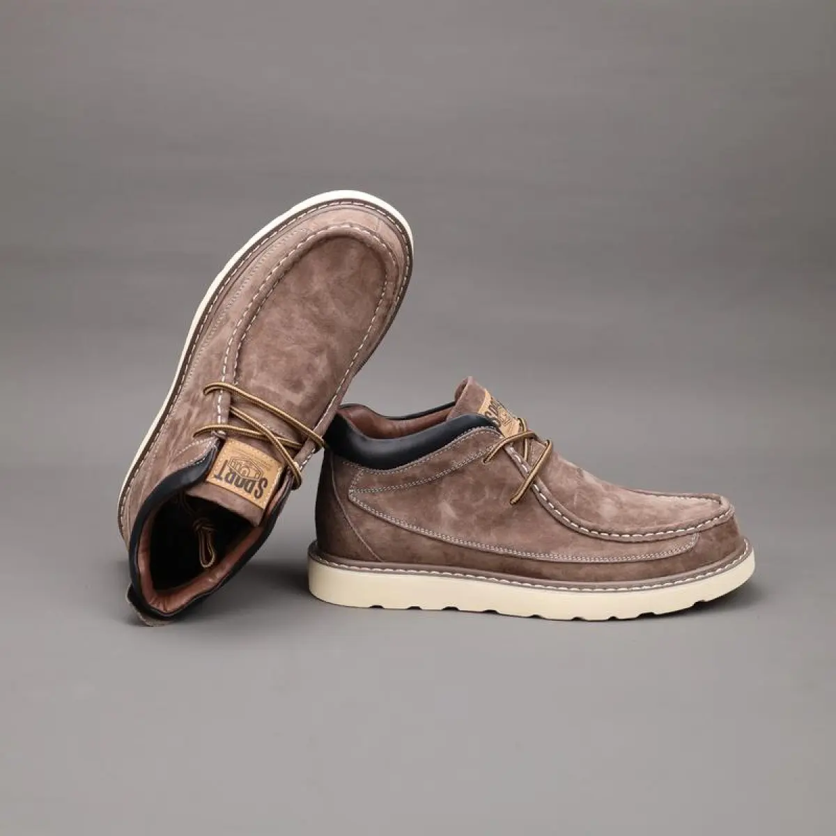 aTT2026 Men's Fashion Oxford Derby Boots - Casual Lace-Up Ankle Boots with Second Layer Cowhide Faux Leather Upper, Suede Lining, Rubber Sole All Seasons - Versatile Daily Wear, Parties, and Style
