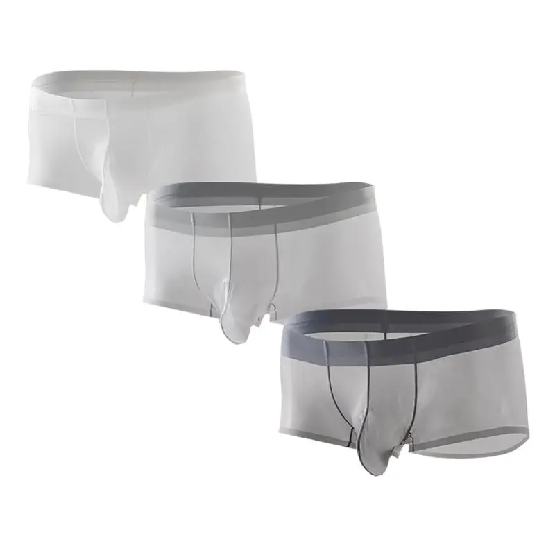 Men's 3PCS Ultra-Thin Cooling Microfiber Briefs, Lightweight, Breathable, Transparent Underwear