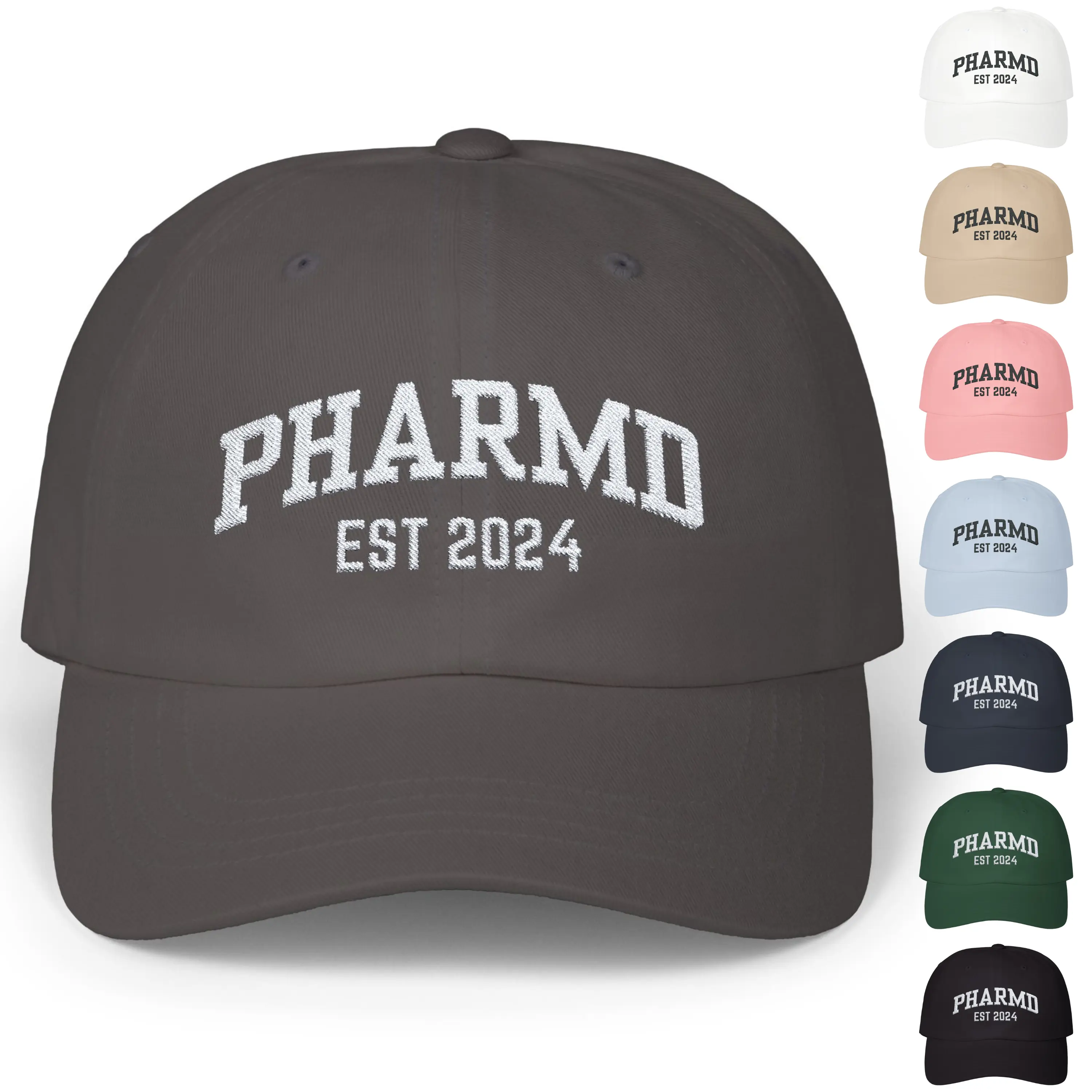 Personalized Embroidered PharmD Dad Cap, Pharmacy Graduation Year Baseball Hat, Custom Pharmacist Hat, New Pharmacist Gift