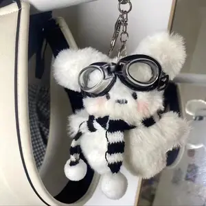Kawaii Dog Plush Keychain Cute Cartoon Puppy Stuffed Keyring Bag Charms Keychains Accessories Backpack Pendant Couple Gift
