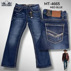 Montero Men's Blue Modern Boot Denim Jeans-MON 4665