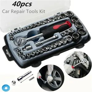 40PCS Socket Wrench Set 3/8 Inch Hand Tool Set Bicycle Motorcycle Car