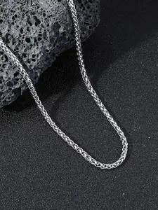 Punk Style Stainless Steel Necklace, Simple Neck Jewelry for Party, Daily Clothing Decor for Boy, Flat Byzantine Chain