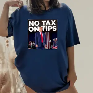Trump No Tax On Tips Act 2025 T-Shirt, Trump No Tax Unisex T-shirt, Trump 2025- Unisex Outfits Casual Menswear - Unisex Outfits Casual Menswear – Gildan 5000 Unisex T-Shirt l USA Gildan 5000, Medium Size, Casual Style, Machine Washable - Top.