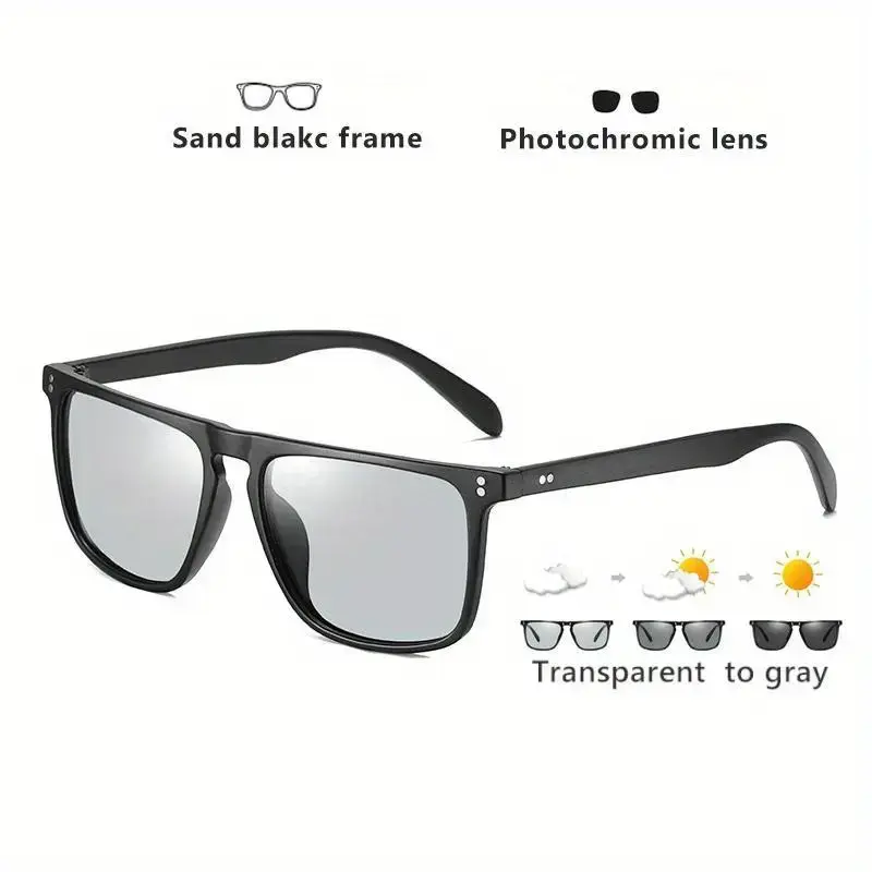 High-Grade Glasses Case Packaging Trendy Classic Photochromic Flat Top Square Glasses, Polarized Sports Night Vision Driving Glasses, for Men Women Vacation Travel Fishing Decors Photo Props Sun Protective Sunglasses High-Grade Glasses Case Packaging Trendy Classic Photochromic Flat Top Square Glasses, Polarized Sports Night Vision Driving Glasses, for Men Women Vacation Travel Fishing Decors Photo Props Sun Protective Sunglasses