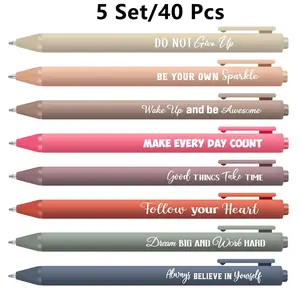 40-Pack Motivational Expandable Ballpoint Pens with Inspirational Quotes, Positive Energy Gift for Men and Women, Ideal for Office and School Use, Office Stationery