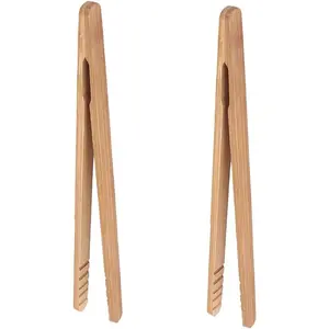 Toast Tongs, 7 Inches Mini  Cooking Tong with Anti-slip Design  for Serving /Toaster/Bread & Pickles/Sugar/Barbecue,Small Kitchen Tongs Multi-use for Salad, Grilling, Frying (2)