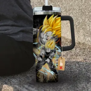 G0ku Super Sa.yan Tumbler 40oz With Handle – Drag.n Ball Anime Stanley Style Cup