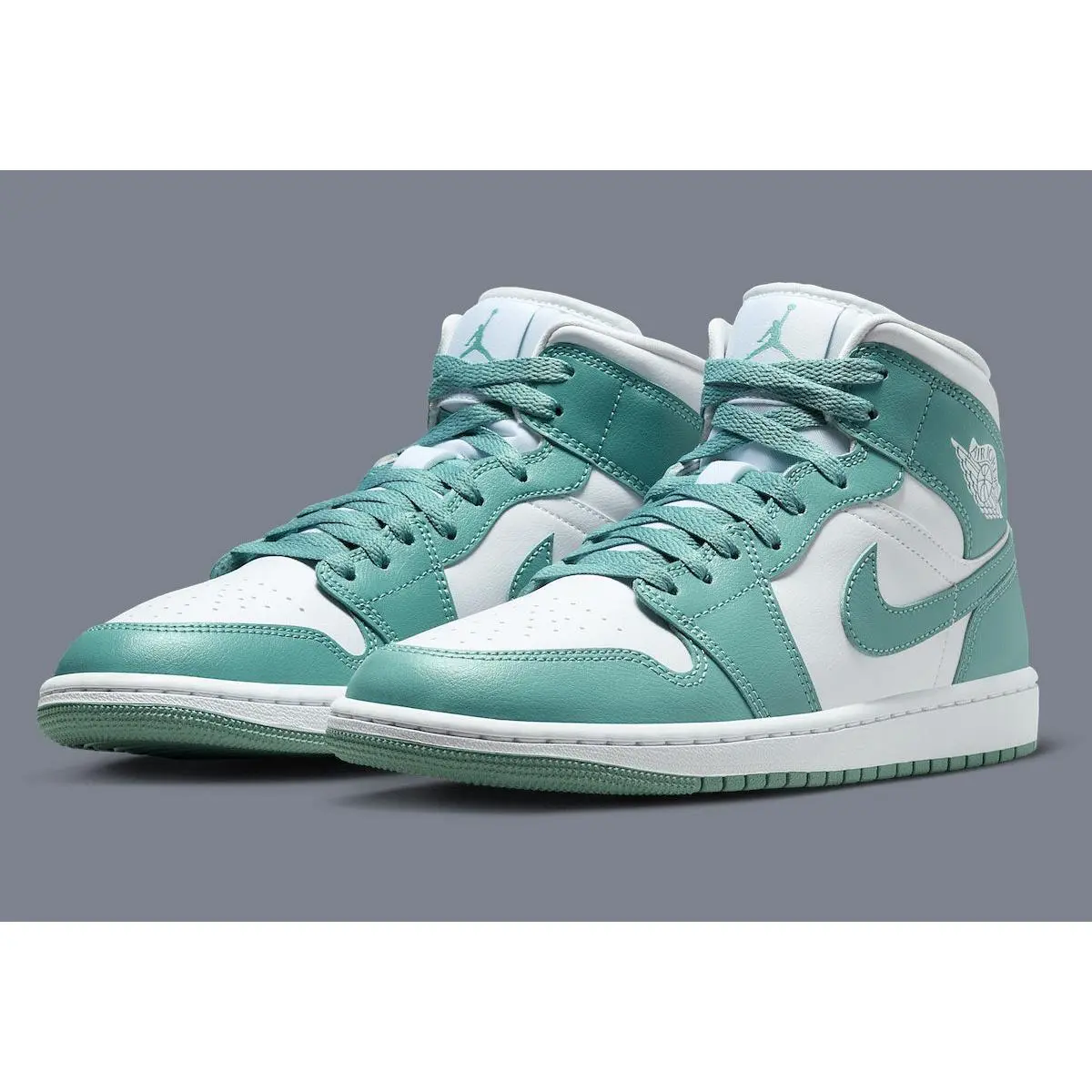 Women's Air Jordan 1 Mid "White Cannon Teal" BQ6472-138 Fashion Athletic Sneaker