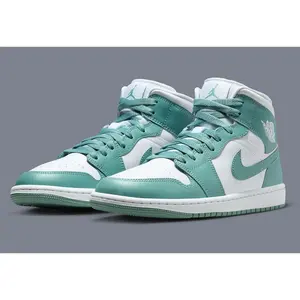 Women's Air Jordan 1 Mid "White Cannon Teal" BQ6472-138 Fashion Athletic Sneaker