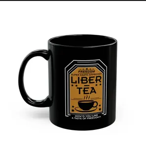 Freedom Liber Tea Black Ceramic Mug (11oz, 15oz)