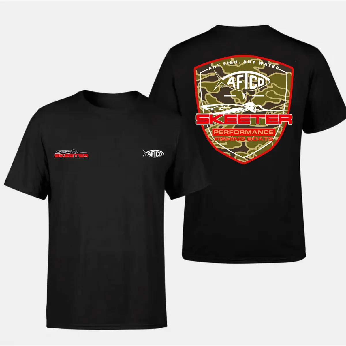 [Opening Sale] AFTCO x Skeeter Performance Fishing Shirt, Outdoor Lifestyle Tee, Soft Cotton Blend for Anglers, Camouflage Graphic Apparel, Perfect Gift for Fishing Enthusiasts, Gift For Men's