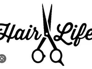 hair life scissors cursive hair stylist  vinyl decal sticker 5"