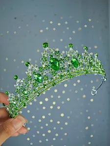 Elegant Vintage Alloy Crown with Rhinestones, Fairy Princess Headpiece for Birthday Party, Wedding Hair Accessory, Forest Style