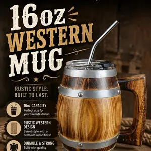16oz Western Mug western personalized gift engraving barrel cowboy cup customized thermal unique