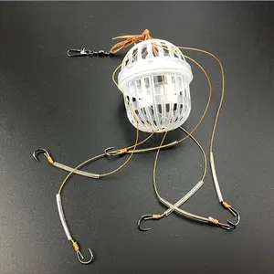 1pc plastic ball cage big head fish hook bait cage hook six strong carbon steel fish hooks fishing tools Fishing Tackle