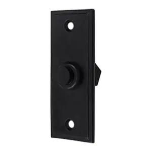 212 MAIN Rectangular Modern Design Bell Button Door Hardware - Black, Solid Brass Construction, Weatherproof, Corrosion-Resistant