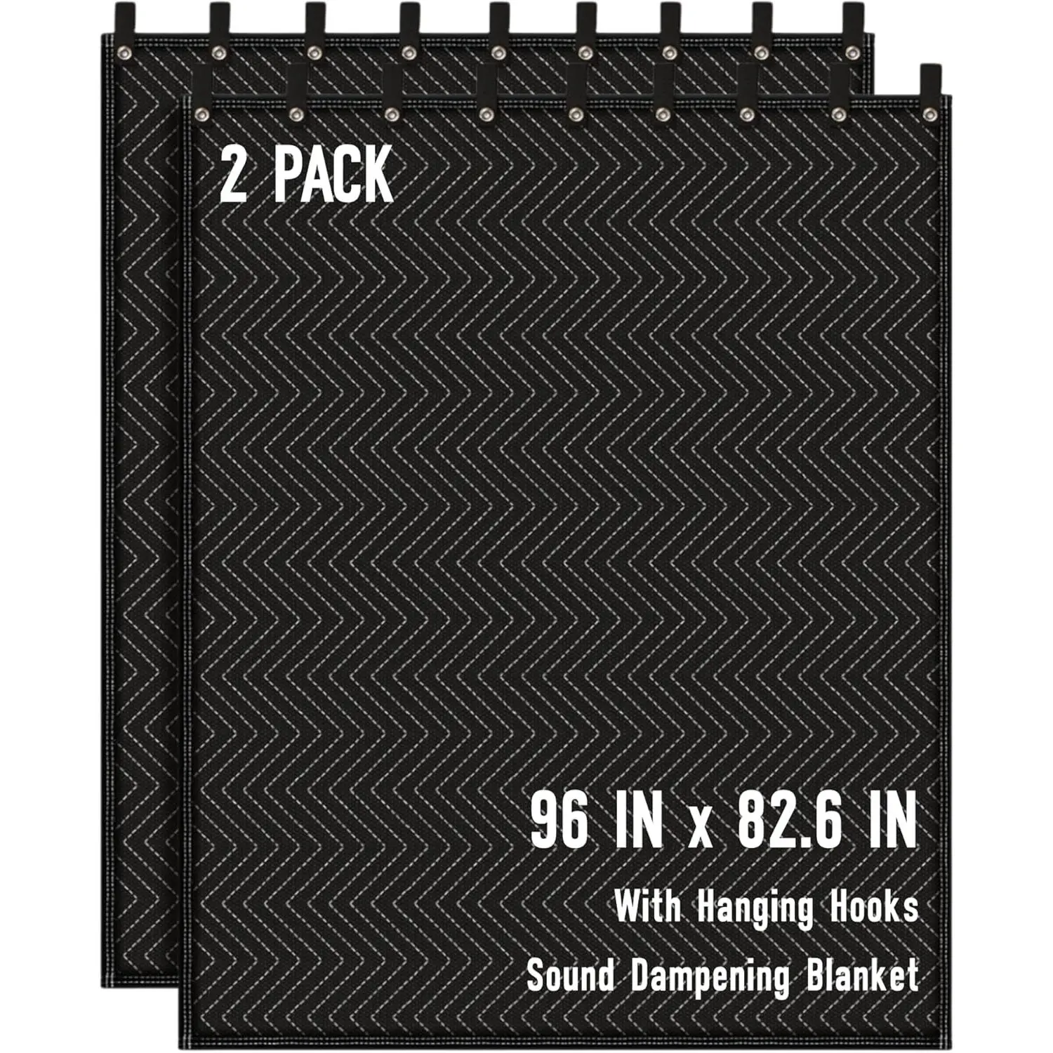 2 count Large Sound Dampening Blanket,96" x 80" Sound Absorbing Studio Blanket,Noise Cancelling Studio Acoustic Blanket Curtain/Light Blocker/Moving Blanket