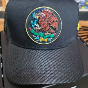 Ferreti Black Hat with Mexican Flag Emblem Authentic Design for Fans and Enthusiasts