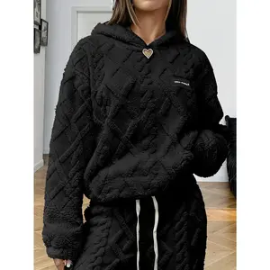 Lady's Minimalist Nylon Hooded Long-Sleeve Cute Sweatshirt - Soft, Warm Laid-Back & Lounge Women's Hoodies, Casual Pullover for Daily Wear, Home Leisure