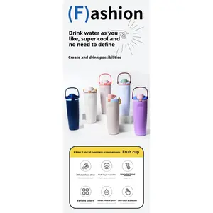 Trendy Stainless Steel Insulated Water Bottle - Fashion-Forward, Leak-Proof & Essential for Modern On-the-Go Lifestyles Gradient Color Stainless Steel Water Bottle Patriotic USA Flag Shaker Bottle Protein Shaker Cup Smart LED Sports with Straw vacuum car