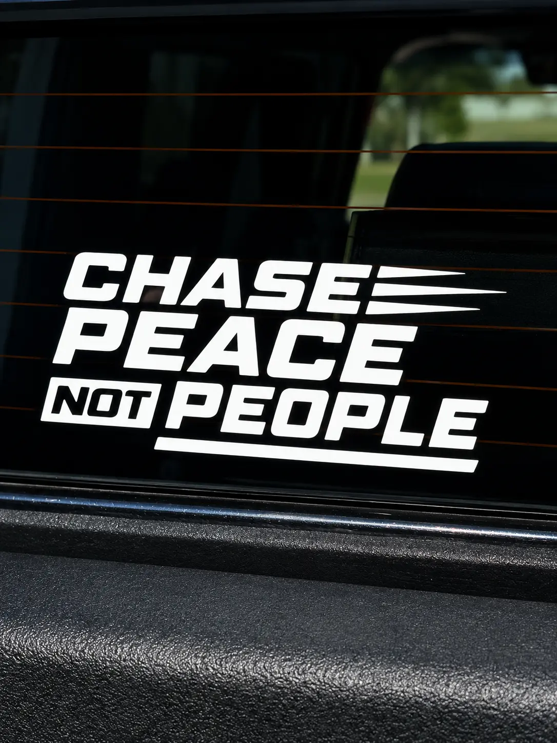Chase Peace Not People Decal Car Window Sticker JDM Drift Stance Honda Civic Acura Integra Toyota Supra  350Z 370Z GTR Subaru WRX STI Mazda Miata Ford Mustang Dodge Charger Challenger Chevy Silverado GMC Sierra Jeep BMW Audi Volkswagen Car Meet Gift