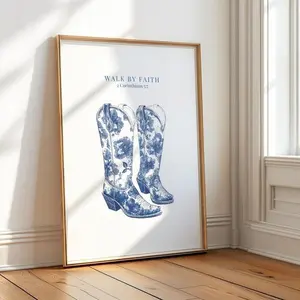 Christian Cowgirl Wall Art, Christian Cowgirl, Decor Bible Verse Poster Decor Kitchen Print