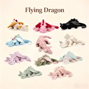 19.69in Cute Flying Dragon Plush Toy Multiple Colors Soft Stuffed Dragon Perfect Gift For All Ages cute girly gifts stuffed animals plushies dolls girl toy Plushiees dolls Father's Day