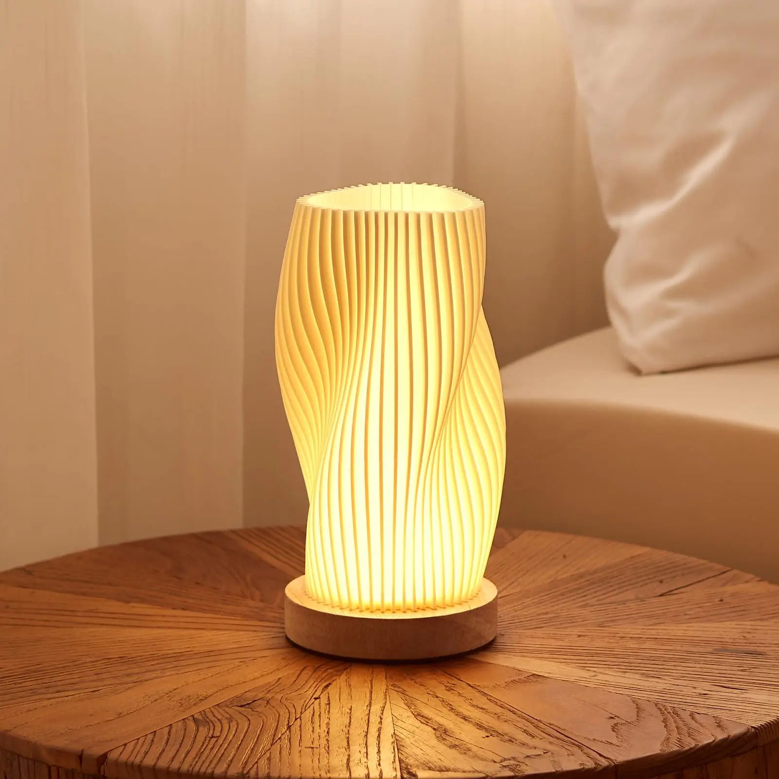 Table Lamp Bedside Lamps for Bedroom, Small Night Stands Desk Lamp, Mood Warm Cozy Lighting, Vintage Boho Cool Mid Century Modern Lamp, Aesthetic Accents Home Room Decor