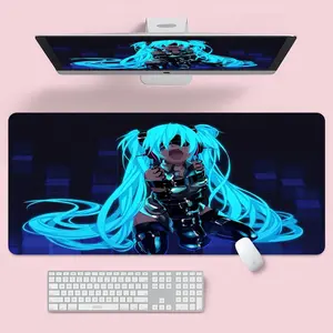 Anime Gaming Mouse Pad, Kawaii Hatsune Miku Desk Mat, XXL Gaming Desk Mat, Cute Japanese Vocaloid Desk Decor, Gift for Otaku
