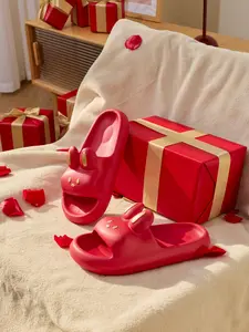 Women's Easter Bunny Slippers Summer Cool Sandals Cute Cartoon Design Soft Eva Sole Anti-Slip Comfortable Fit Slide Soft Non Slip