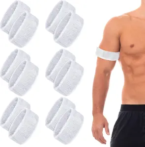 12 Pieces Bicep Bands for Men, Arm Sweatbands, Sports Armbands for Football, Basketball & Running, Soft Stretchy Sweat Absorbing, 1 Inch