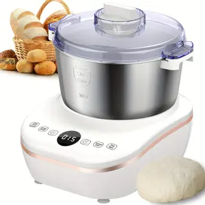 Electric Dough Maker With Ferment Function, White 7L(7.3QT) Dough Mixer Machine With 304 Stainless Steel Bowl, Microcomputer Timing, Kitchen Stand Mixers, Household Flour Kneading Machine For Pizza Bread